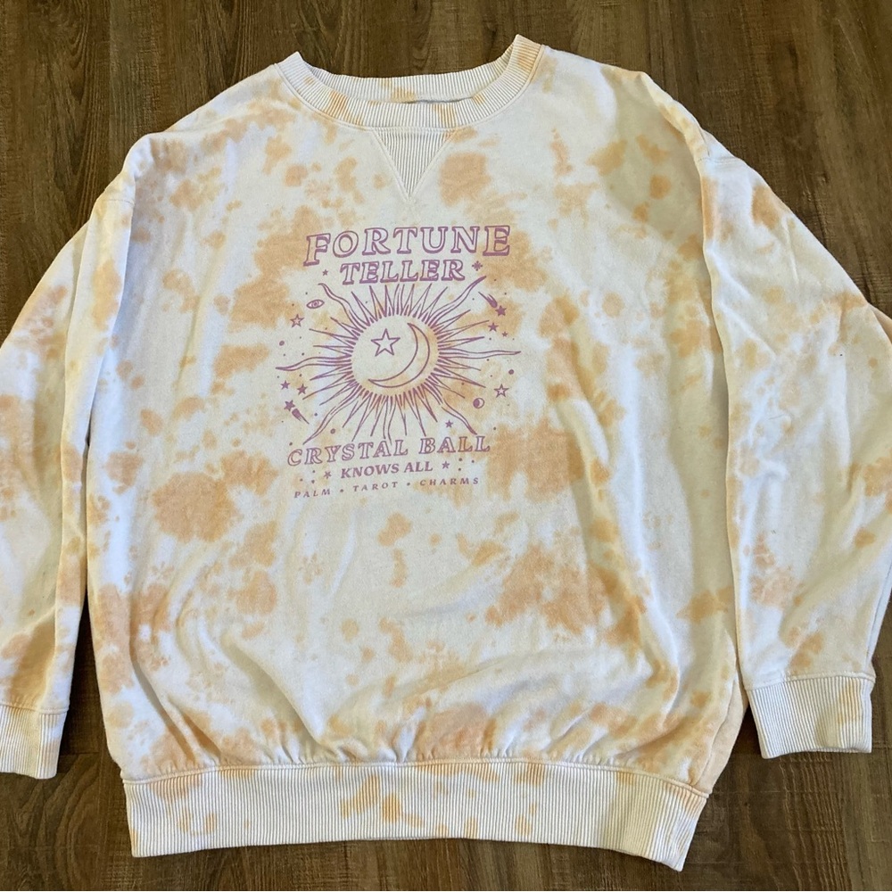 Aeropostale Women's Small Oversized Crewneck Sweatshirt Fortune Teller Tie Dye